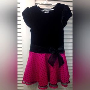 5T girls pink polka dot dress